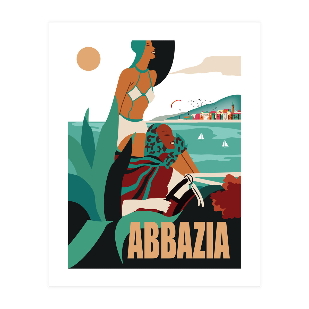 Abbazia, Two Ladies on a Drive (Print Only)