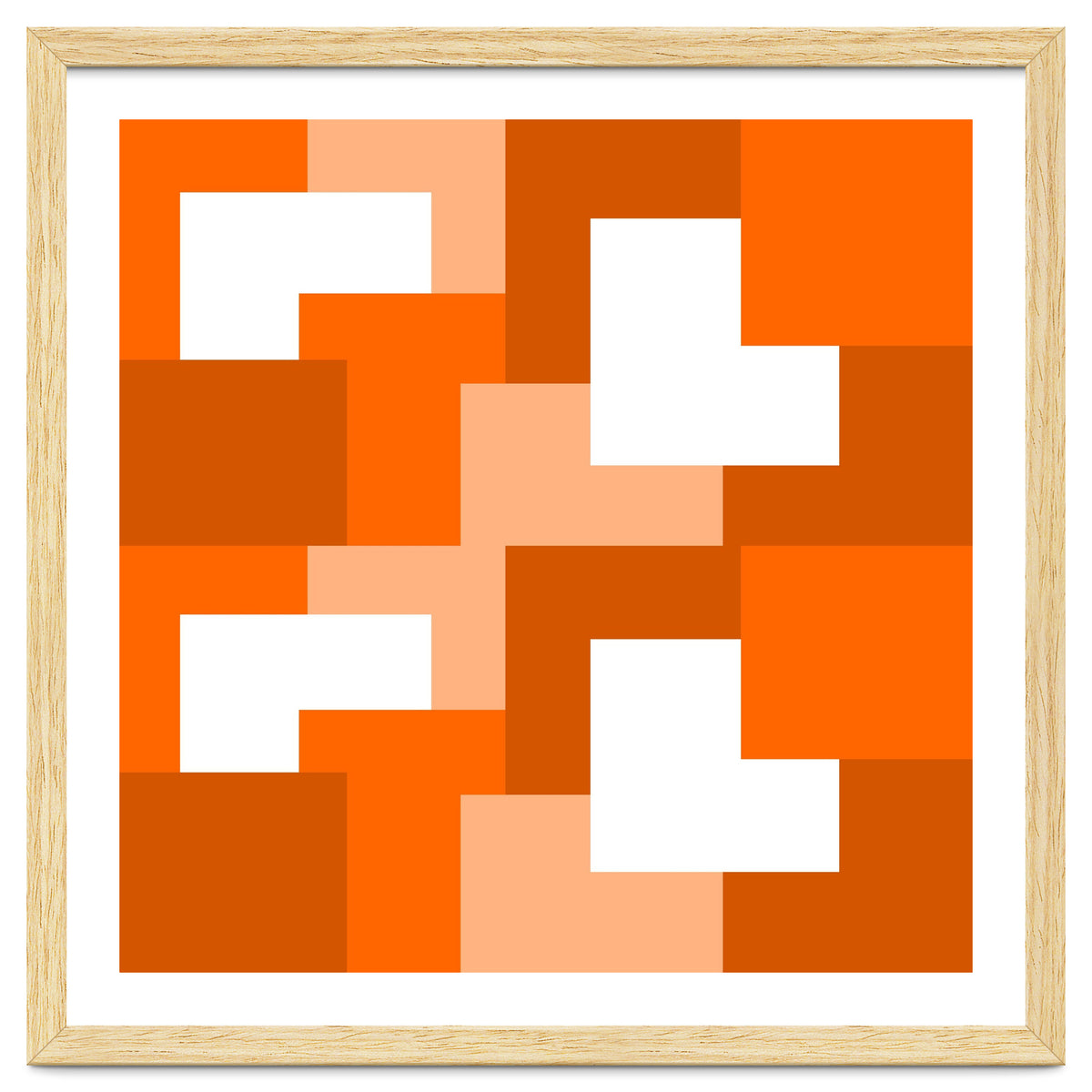 Orange Abstract Square Tiles