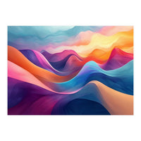 Vibrant Abstract Flowing Peaks Art (Print Only)