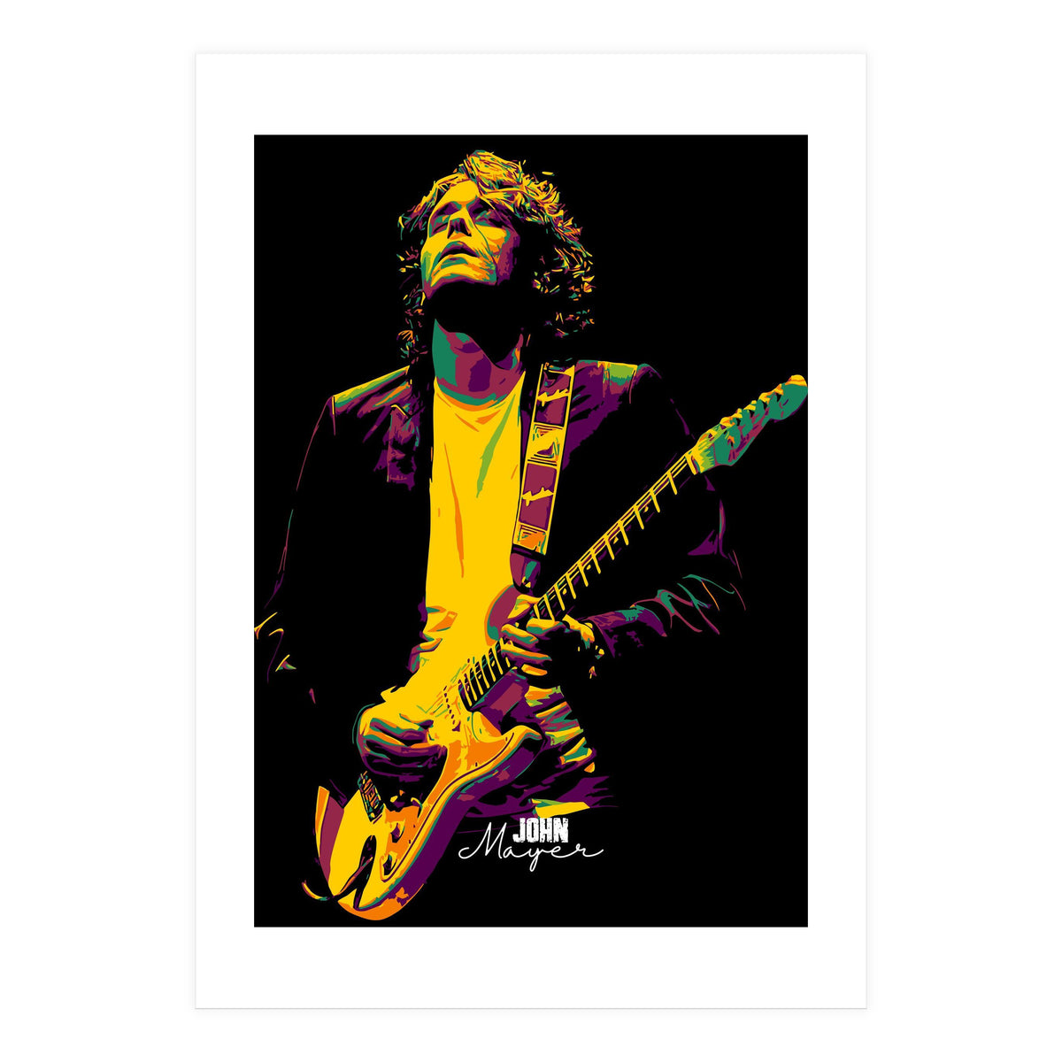 John Mayer American Guitarist Legend in Pop Art (Print Only)