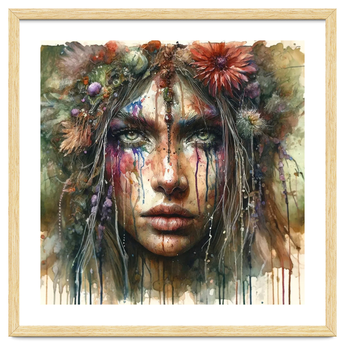 Wild Bloom Druid Woman Portrait