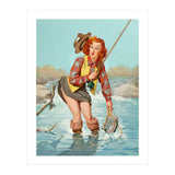 Sexy Pinup Girl On Fishing Accident (Print Only) thumbnail