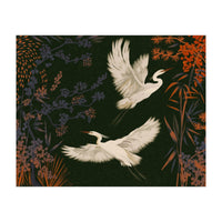 White Herons Flying Asian Art (Print Only)