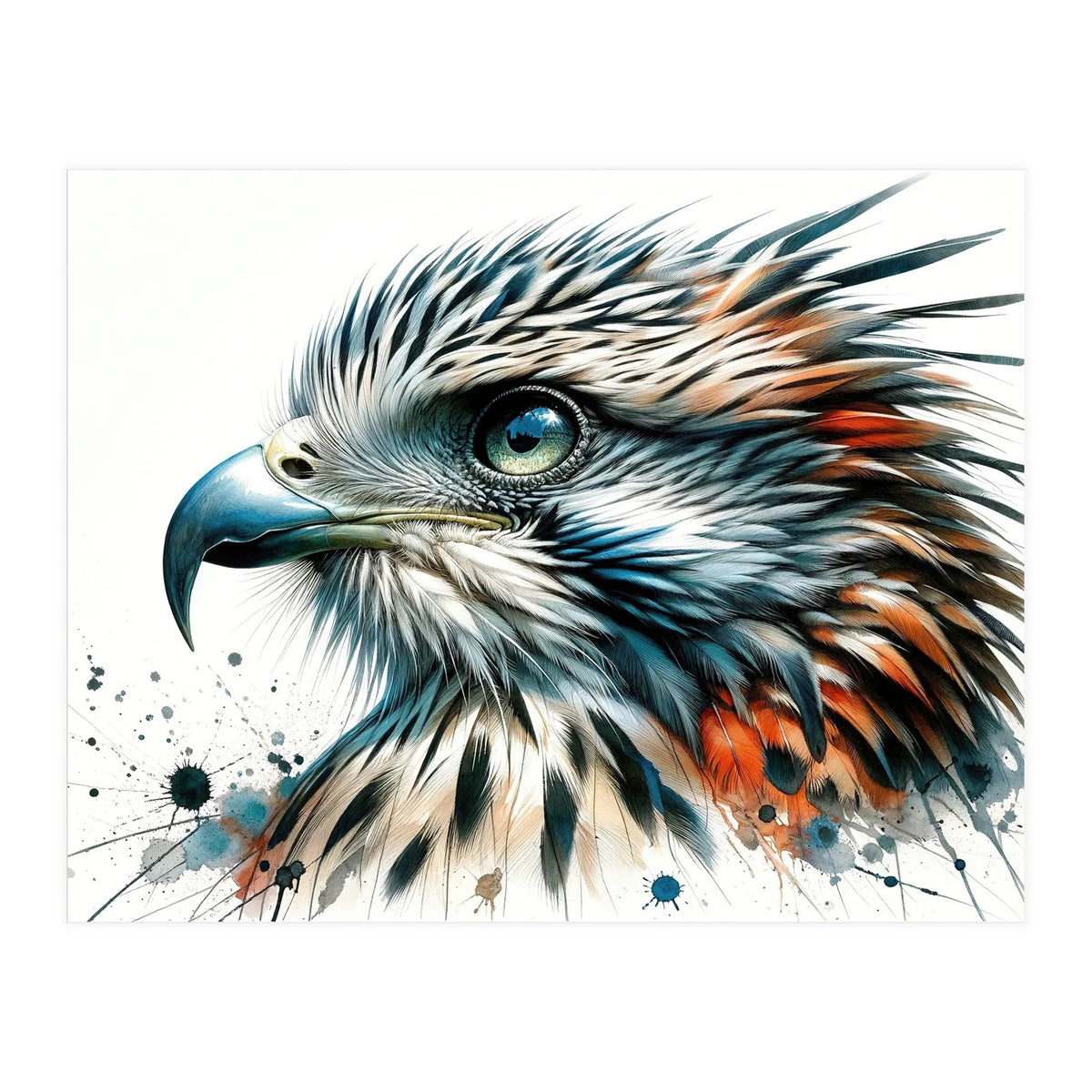 Vibrant Eagle Close Up Portrait (Print Only)