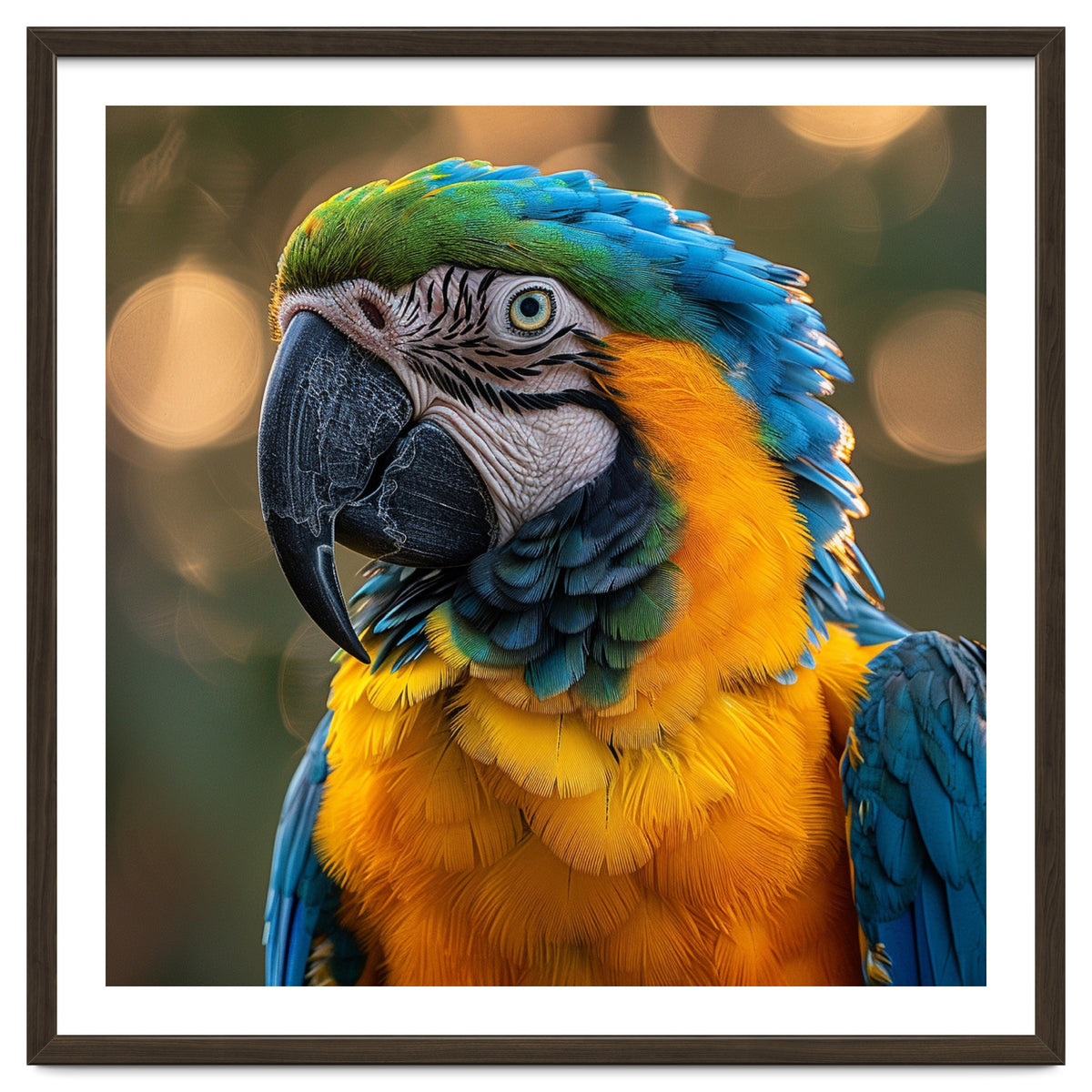 Blue And Gold Macaw Portrait Close Up