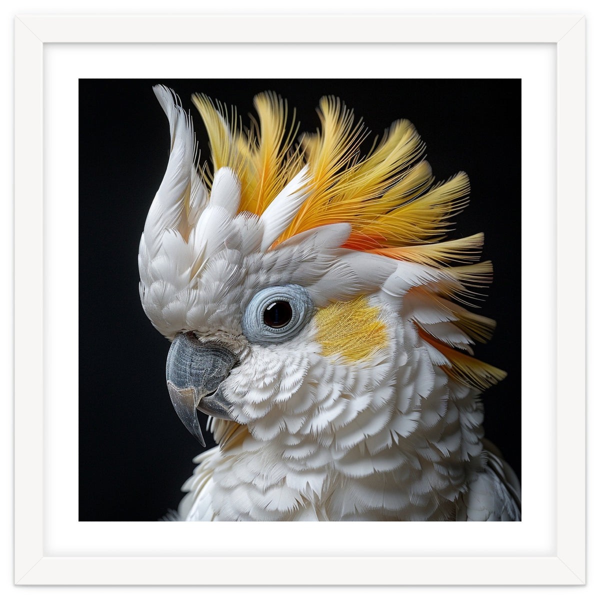 Close Up Cockatoo Portrait Yellow Crested Bird