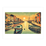 Vintage Harbor Sunset Poster (Print Only) thumbnail