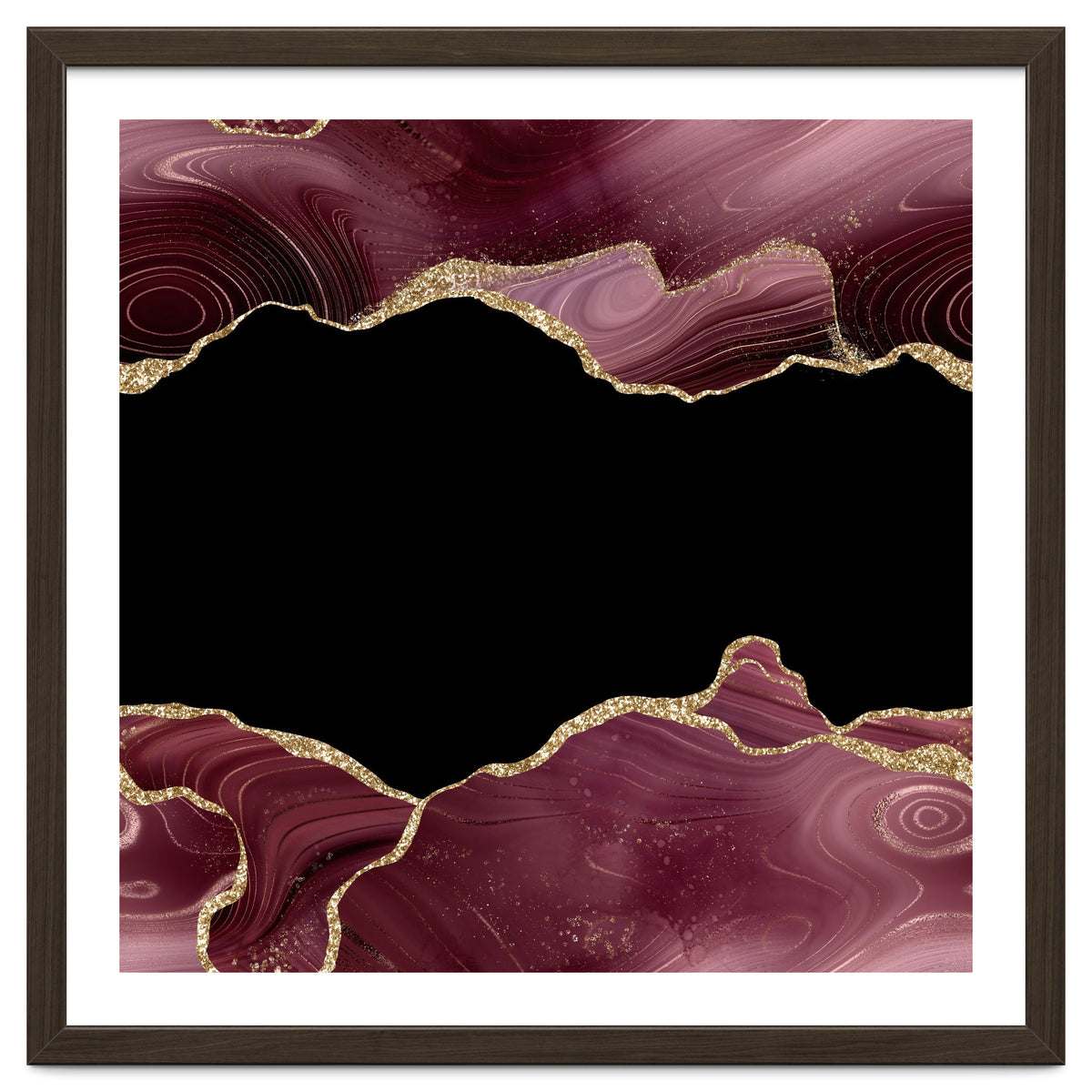Burgundy & Gold Glitter Agate Texture 04