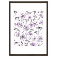 Wild Roses Floral Pattern - Purple