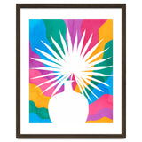 Fan Palm, Tropical Nature Botanical Colorful Watercolor, Abstract Jungle Rainbow Boho, Eclectic Plants Contemporary Modern thumbnail