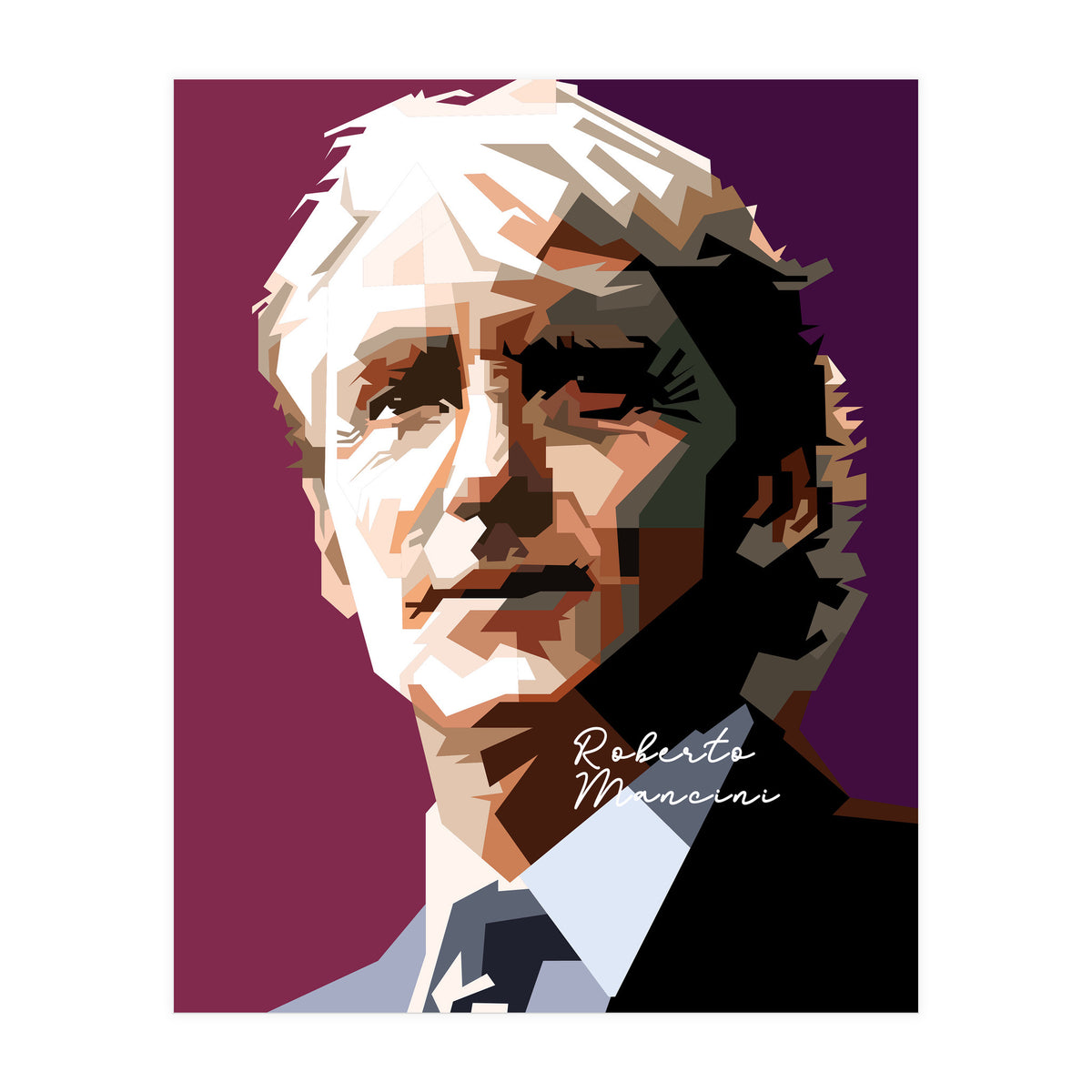Roberto Mancini Retro Football (Print Only)