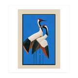 Stillness In Motion Abstract Cranes In Blue (Print Only) thumbnail