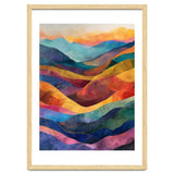 Jewel-Toned Abstract Mountain Landscape Wall Art thumbnail