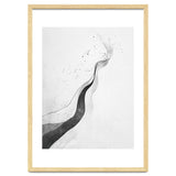 Abstract Black And White Ink Flowing Lines With Splatter thumbnail