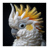 Close Up Cockatoo Portrait Yellow Crested Bird (Print Only)