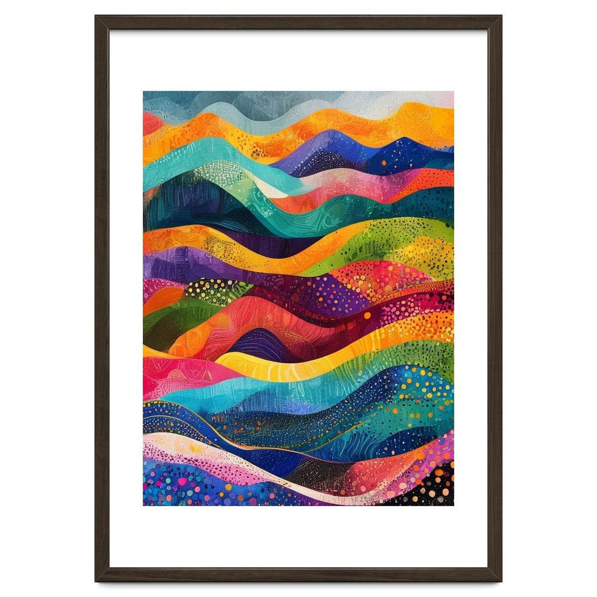 Abstract Rainbow Rolling Hills Landscape
