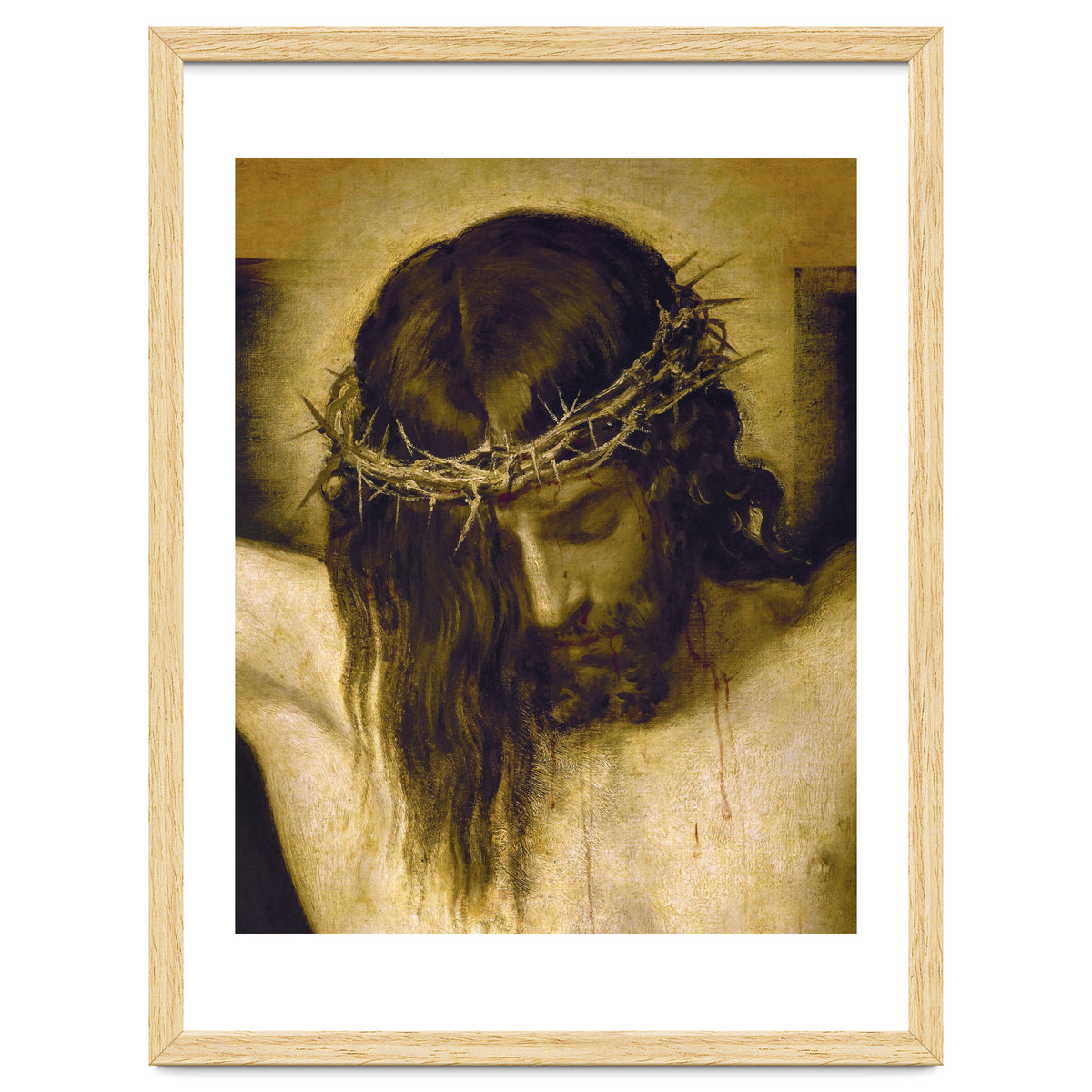Crucified Christ (detail of the head). Cristo crucificado. Madrid, Prado museum.