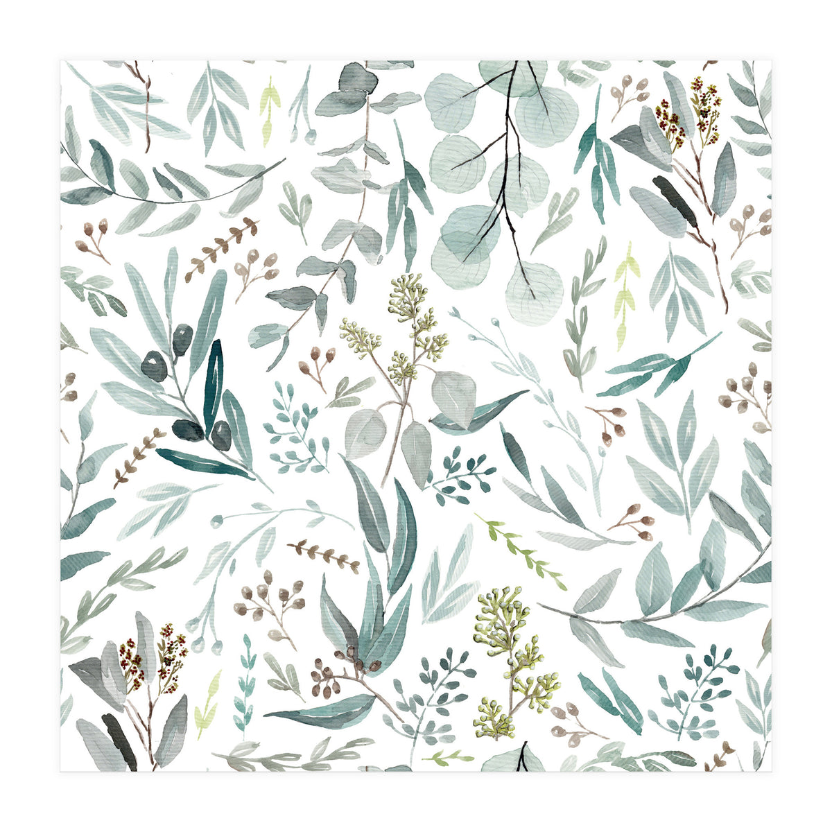 Eucalyptus Leaves Botanical Pattern (Print Only)
