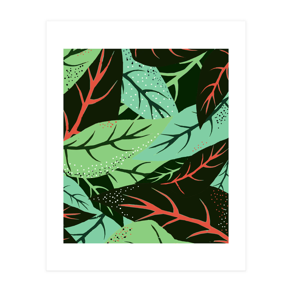 The Dark Jungle | Mystery Eclectic Forest | Maximalist Rainforest Nature Botanical Plants (Print Only)