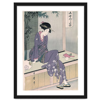Kitagawa Utamaro (Copy) / 'Mujer sentada en una veranda', ca.  1798; 20th century, Japanese School.
