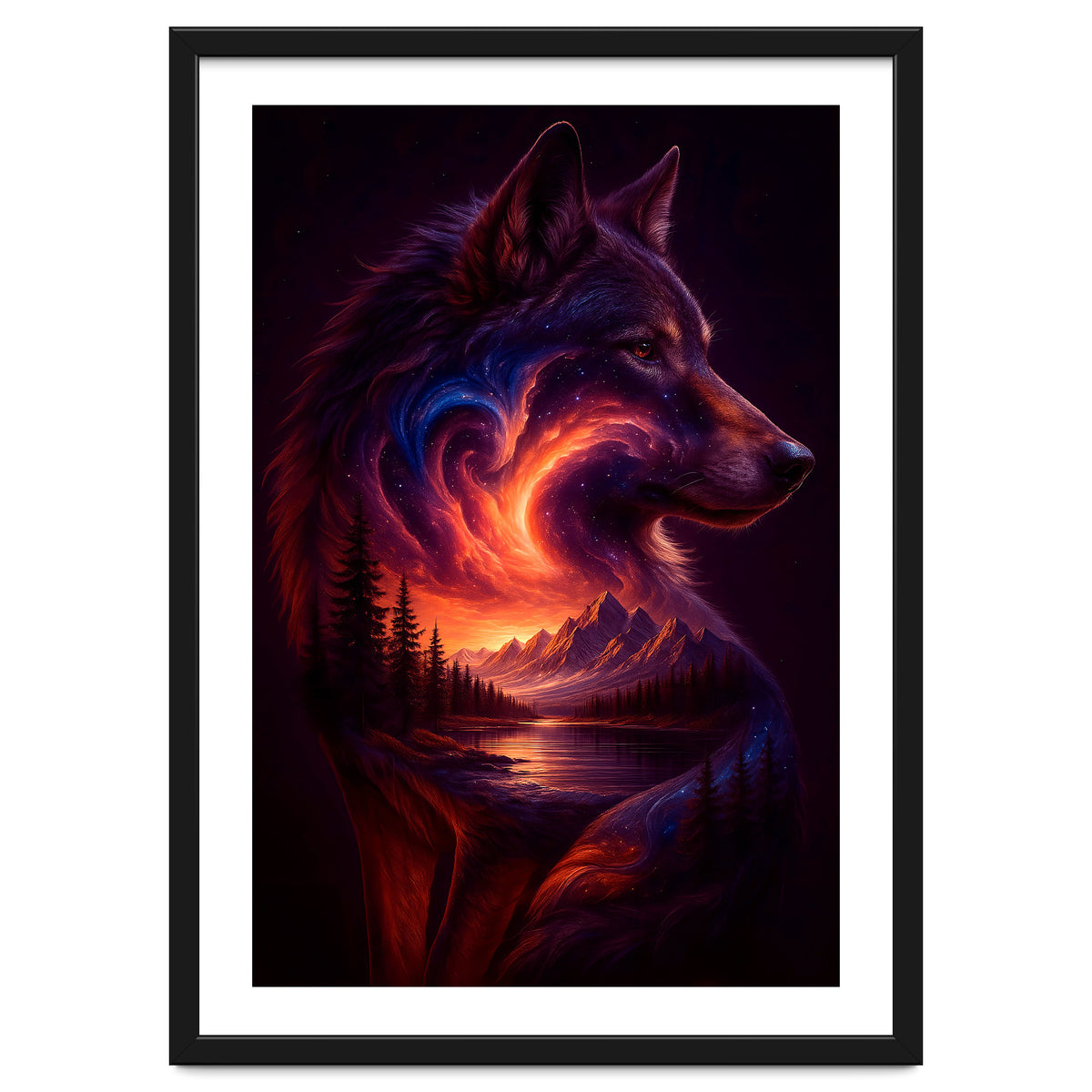The Nebula Guardian Wolf of the Mountains