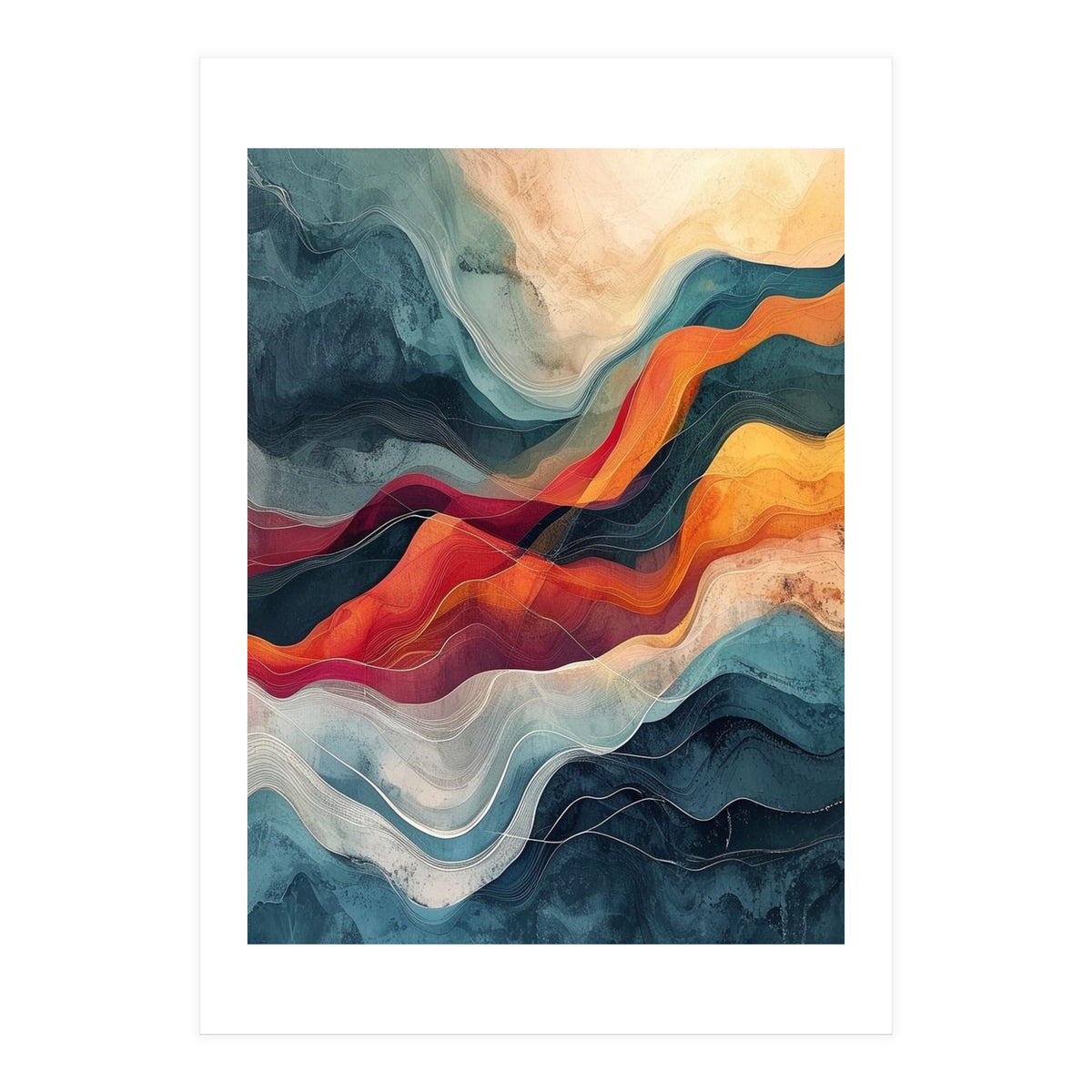 Abstract Flowing Mountain Landscape (Print Only)