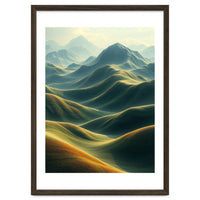 Ethereal Green Mountain Ridges Art
