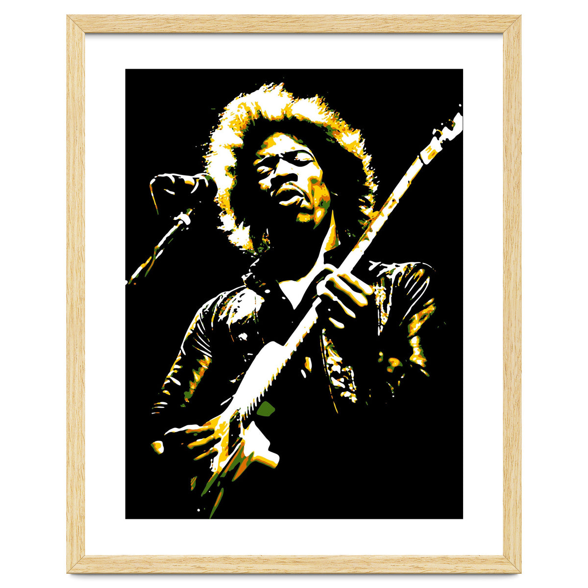 Jimi Hendrix in Pop Art (Print Only) Art Print by taurungka