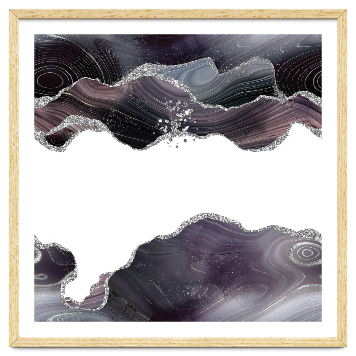 Black & Silver Glitter Agate Texture 07