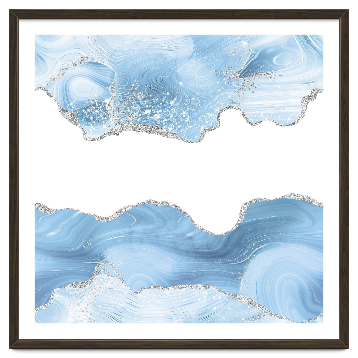 Blue & Silver Agate Glitter Texture 07