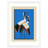 Stillness In Motion Abstract Cranes In Blue thumbnail