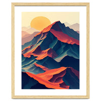 Dramatic Abstract Mountain Sunset Art