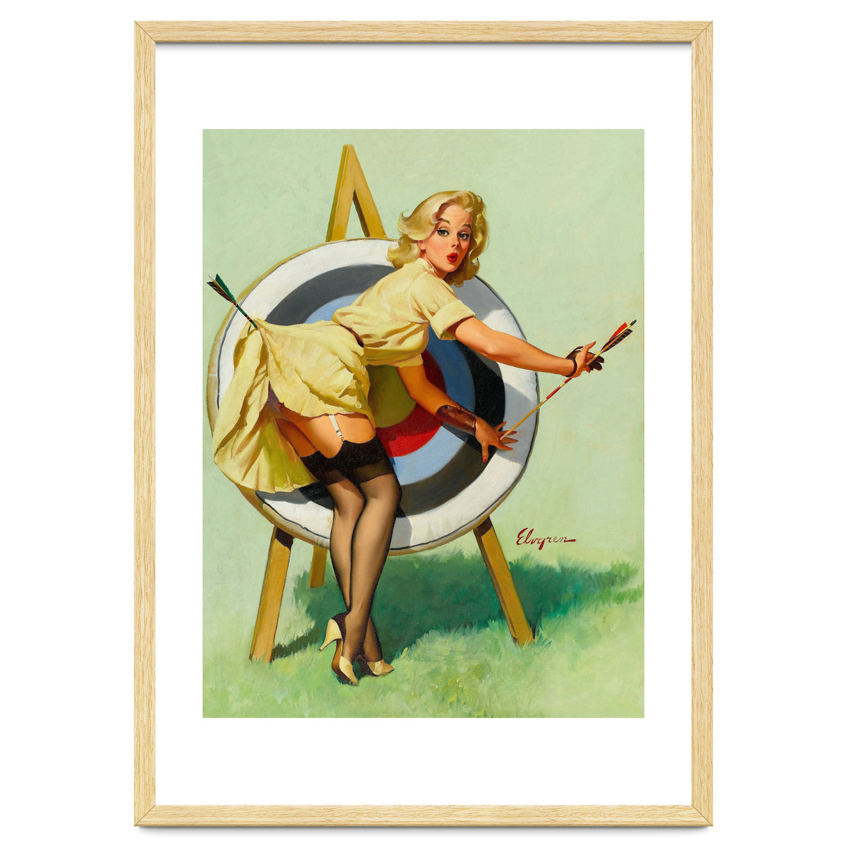 Pinup Sexy Girl On A Target