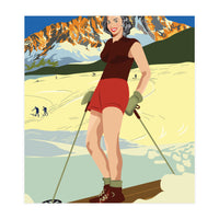 Ski Girl at Cortina D'Ampezzo, Italy (Print Only)