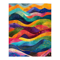 Abstract Rainbow Rolling Hills Landscape (Print Only)