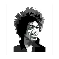 Jimi Hendrix Rock And Blues Music Black White (Print Only)