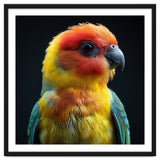 Vibrant Sun Conure Parrot Close Up Portrait thumbnail