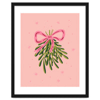 Mistletoe And Pink Bow