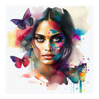 Butterfly Bloom Hindu Portrait (Print Only)