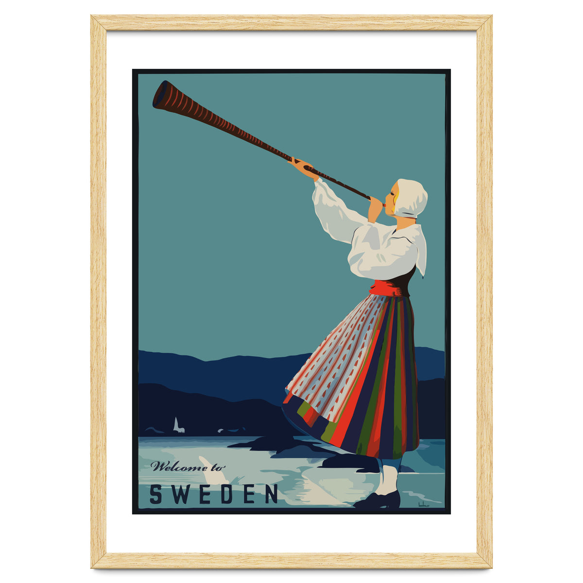 Sweden, Woman With Alp Horn