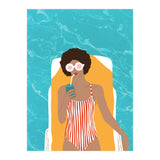Chilling In The Moment, Eclectic Bohemian Black Woman Of Color, Swimming Pool Afro Fashion Vacation Enjoy Summer (Print Only) thumbnail