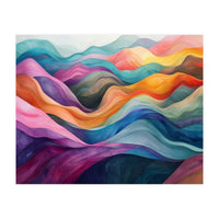 Colorful Abstract Wavy Landscape (Print Only)