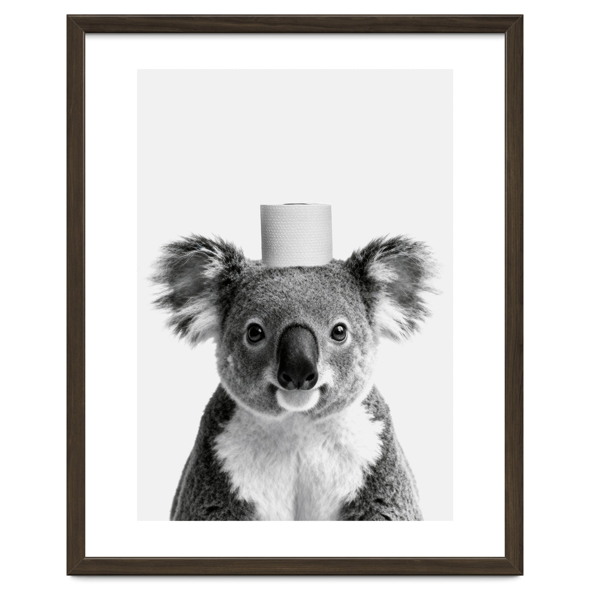 Koala, Toilet Paper Crown, Cute Animal Bathroom Art