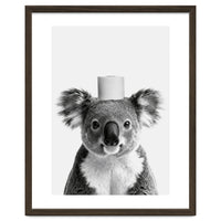 Koala, Toilet Paper Crown, Cute Animal Bathroom Art