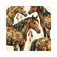 Rustic Horse Blossoms (Print Only)