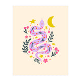 Lunar Snake  - lavander and cream (Print Only) thumbnail