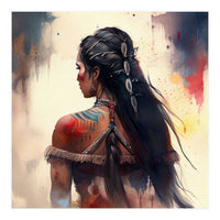 Braided Warrior Woman Profile (Print Only)