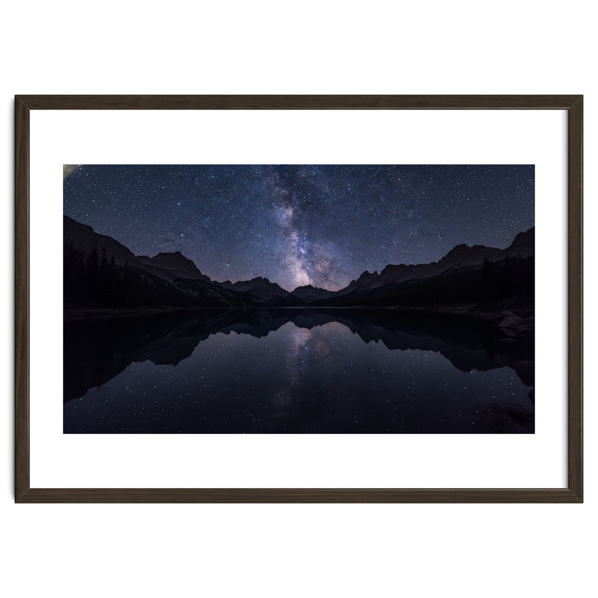 Starlit Reflection: Milky Way Over Mountain Lake