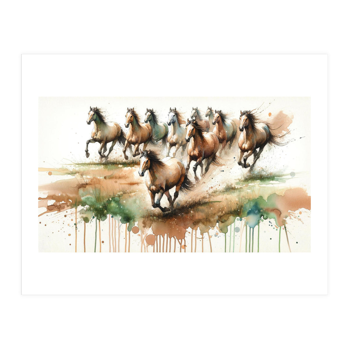 Galloping Horse Herd (Print Only)