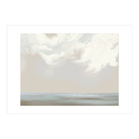Abstract muted sea and clouds oil painting  (Print Only)